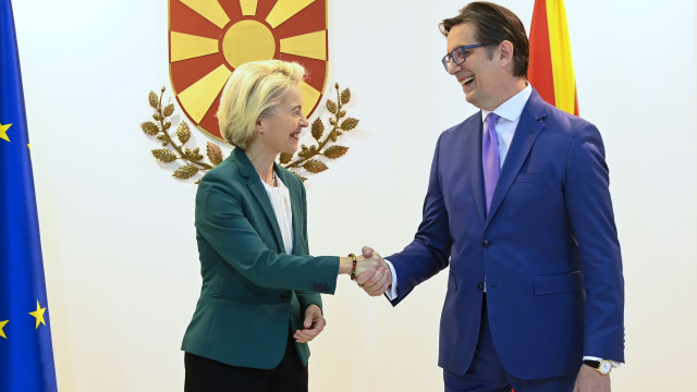 President Stevo Pendarovski - President of the European Commission Ursula von der Leyen  in Skopje  Republic of North Macedonia 29 October 2023